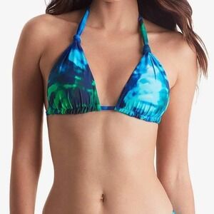 Mimi Flamingo Sz 14 Blue Green Saltwater Tie‎ Dye Triangle Willow Bra Bikini Top